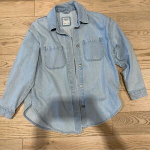 Light Blue Denim Button-Up Shirt